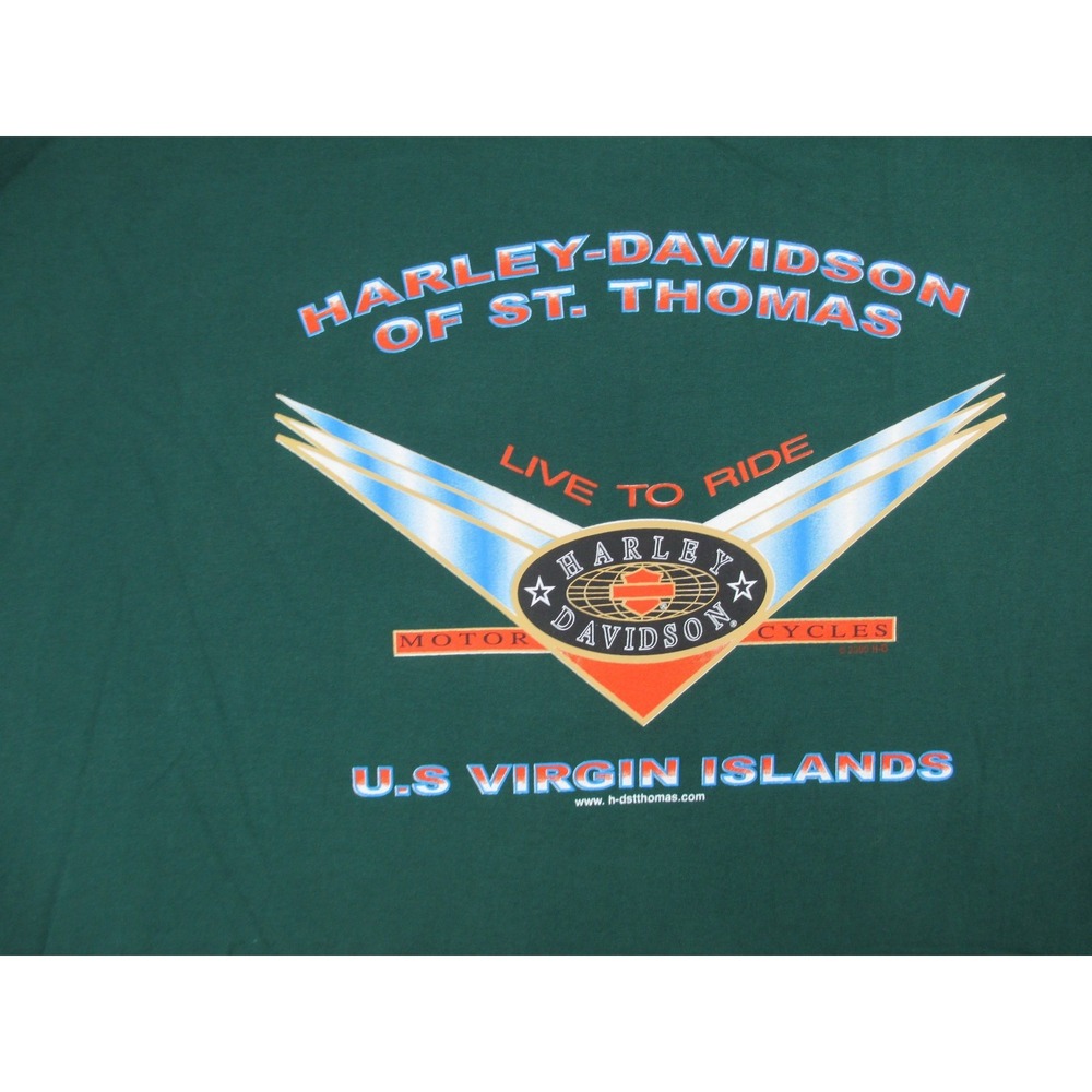 NEW VINTAGE Harley Davidson Shirt Mens Extra Large Green Road King Biker 2000 - Picture 7 of 12